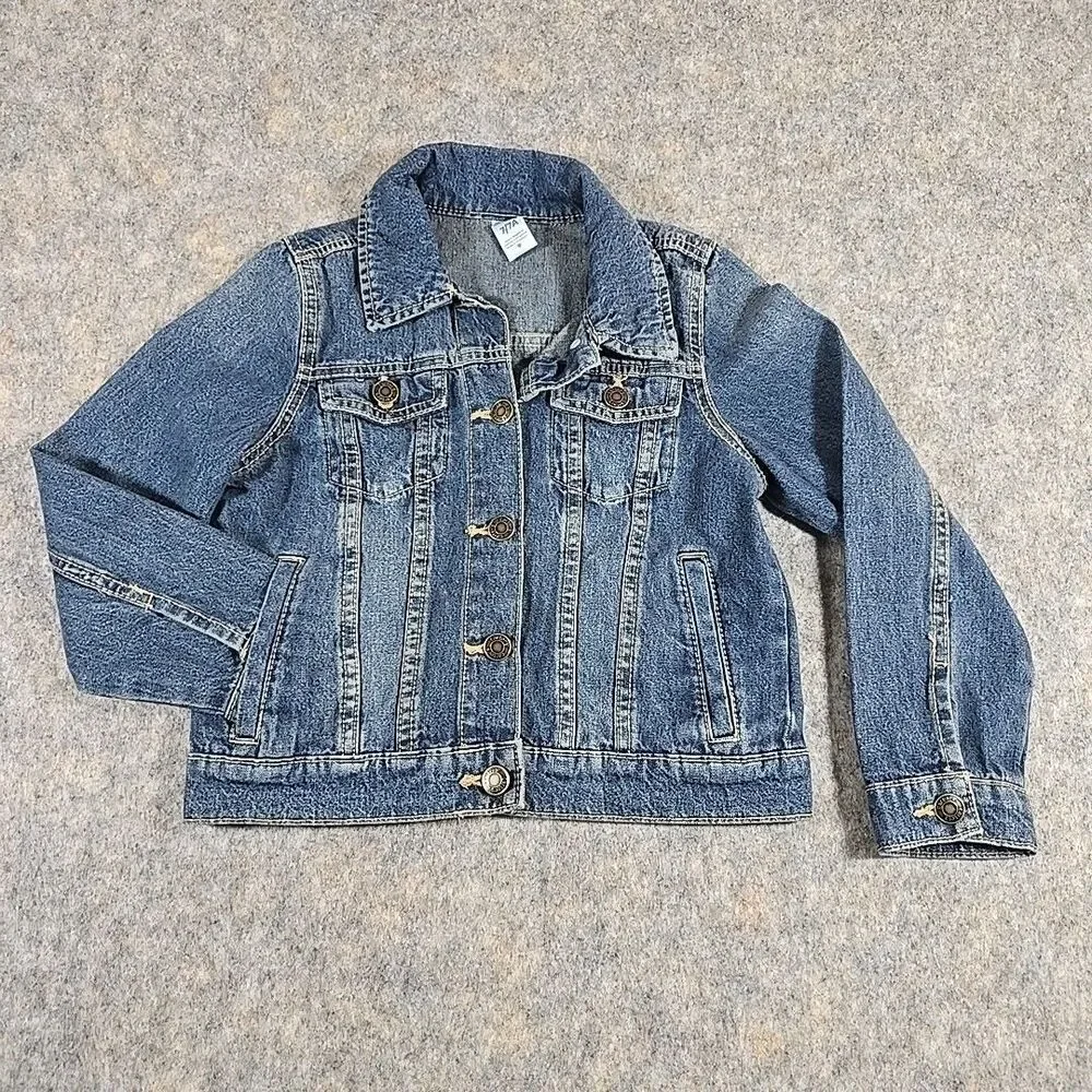 Carter's Classic Blue Jean Youth Jacket Size 7 7A Boys Girls Medium Wash Denim